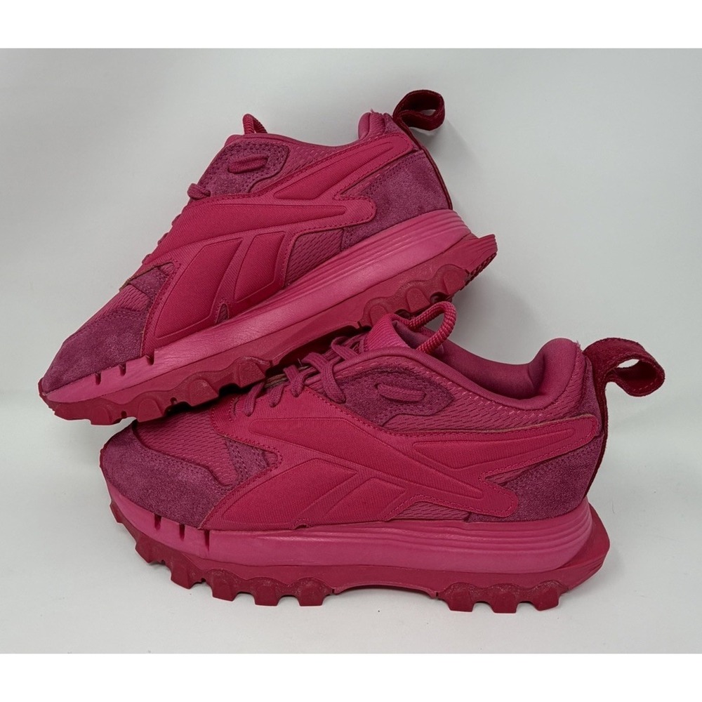 Reebok X Cardi B Classic Leather V2 Pink Fusion Chunky Sneakers Womens 6.5